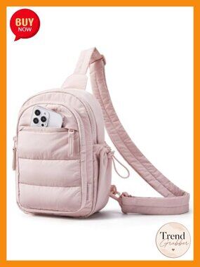 Small Sling Bag Puffer Crossbody Hobo Handbag RFID Blocking Travel Hiking